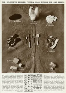 Postwar Prints: Weekly food ration for one person 1946