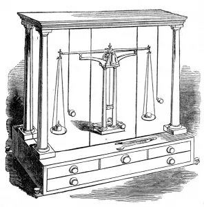 Bank Prints: The Weighing Office at the Bank of England. Bates Scales fo