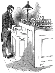 Bank Prints: The Weighing Office at the Bank of England. Machine for Cutt
