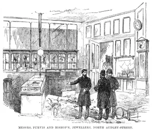 Riot Prints: West End riots: shops damaged by rioters, 1886