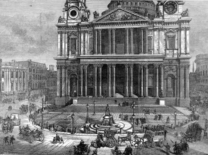 Cathedral Prints: The West End of St. Pauls Cathedral, London, 1874