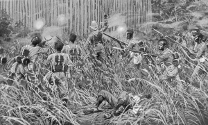 Battalion Prints: The West Indian troops rushing the stockade at Bongeh
