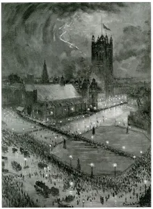 Storm Prints: Westminster Hall by night: Waiting and departing 1910