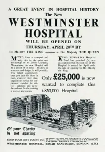Hospitals Prints: Westminster Hospital opening April 1939