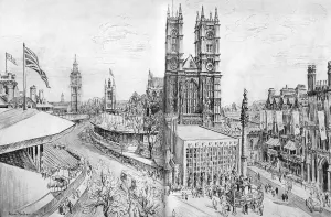 Images Dated 14th July 2011: Westminster transformed for the Coronation, 1953