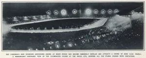 Course Prints: White City Greyhound Stadium Illuminated at Night
