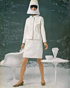Parisian Prints: White wool suit by Cardin