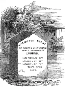 1854 Prints: The Whityngton Stone, Holloway, London, 1854