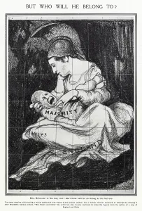 Wales Prints: But Who Will He Belong To? General Election 1910