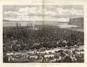 Season Prints: Wick harbour during the herring season, 1875