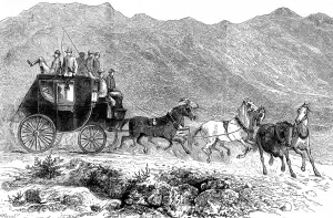 Landscape Prints: Wild West. An Artist in the Far West. The Stage Coach betwee