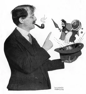 Piece Prints: William Heath Robinson with a character created by him