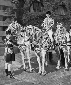 Matania Prints: The Windsor Greys in their Coronation Harness