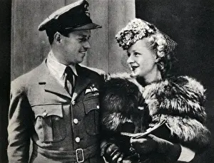 1943 Prints: Wing Commander Guy Gibson & wife at Buckingham Palace for VC