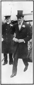 Arriving Prints: Winston Churchill arriving for his wedding