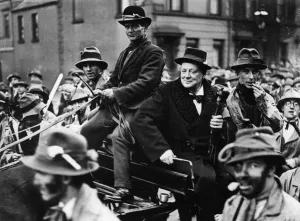 Folk Prints: Winston Churchill in folk parade