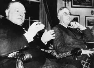 Meeting Prints: Winston Churchill and Franklin D. Roosevelt at the White Hou