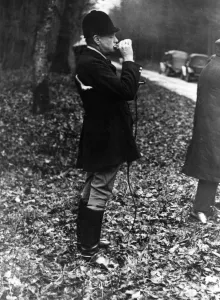 Hunt Prints: Winston Churchill hunting wild boar, drinking