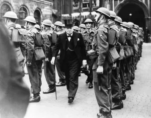 Attention Prints: Winston Churchill inspecting guard of honour, 1943