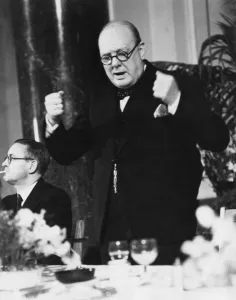 Glasses Prints: Winston Churchill making a speech in 1941