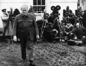 Cameras Prints: Winston Churchill in siren suit, 1943