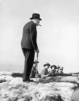 Visiting Prints: Winston Churchill Visiting Coastal Defences near Dover