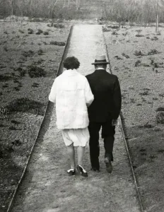 Clementine Prints: Winston and Clementine Churchill in garden at Chartwell