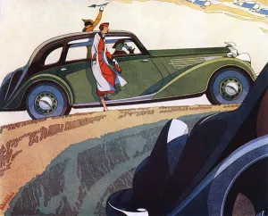 Art Deco Prints: Wolsley Super Six Saloon, 1930s car