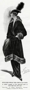 Wrap Prints: Woman in elegant fur trimmed coat