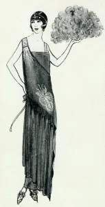 Feathered Prints: Woman in flapper dress 1923