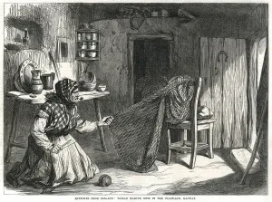 Wives Prints: Woman making nets in the Claddagh 1870