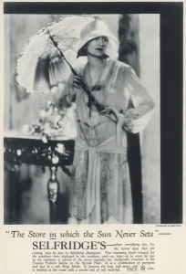 Lip Stick Prints: Woman in a summer dress from Selfridge s