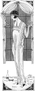 Silk Prints: Woman wears a nightdress from Robinson & Cleaver