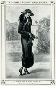 Wrap Prints: Woman in a winter fur coat 1923