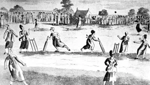 Played Prints: Women of Hampshire vs. Women of Surrey Cricket Match, Newing