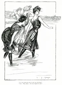 Paddling Prints: Women paddling in the sea 1906