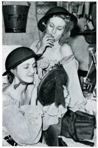 Girl Prints: Two women preparing for show at Windmill Theatre 1939