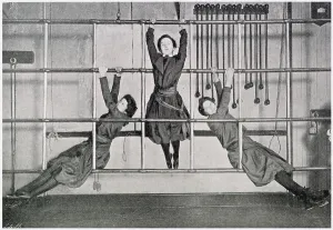 Sport Prints: Women on the Swedish ladder. Date: 1901