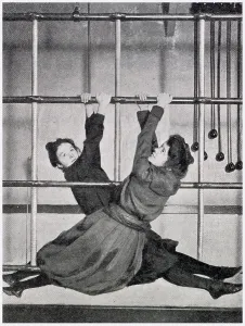 Sport Prints: Women on the Swedish ladder. Date: 1901