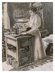 Mills Prints: Women Testing Yarn