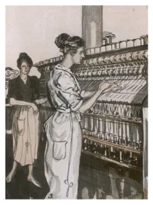 Overalls Prints: Women Twisting Yarn 1920