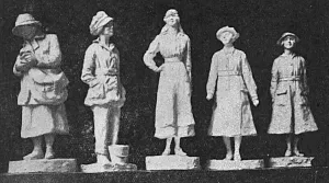 Commemorative Prints: Women war workers by the sculptor Clare Sheridan