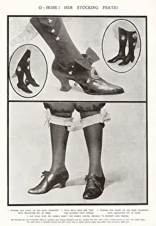 Garter Prints: Women wearing stockings bearing minatures or if you want to be heard bells