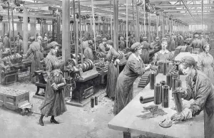 Industrial Prints: Women working in munitions factory, WW1