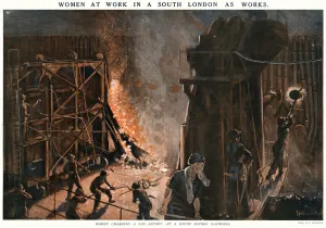 Factories Prints: Women working at a South London gas works 1918