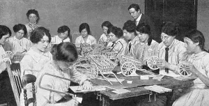Emergency Prints: Womens Emergency Corps making toys, WW1