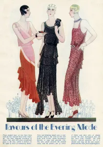 Evening Prints: Womens evening dresses 1929