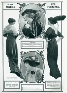 Feathered Prints: Womens fashion for February 1913