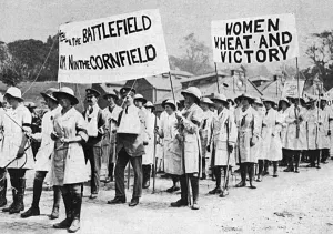 Females Prints: Womens Land Army rally in Lincoln, WW1