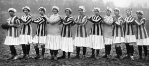 Rights Prints: A womens war workers football match in London, 1917